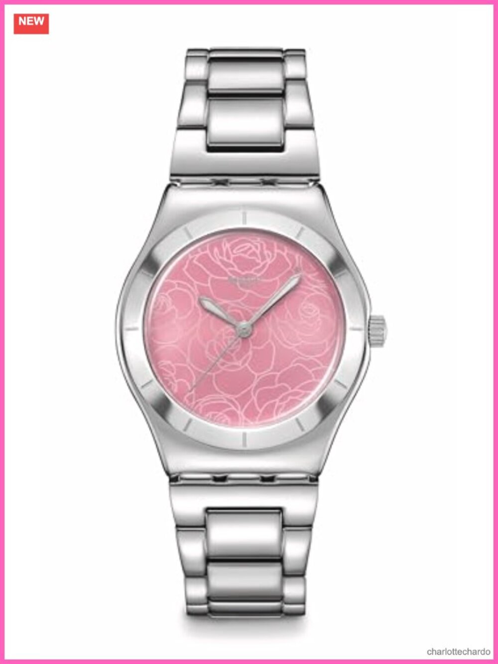 Stainless Steel Quartz Dress Watch 33mm Round Case Water Resistant Analog